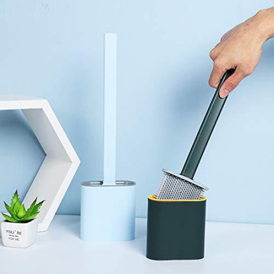 Ia Wow Store Silicone Toilet Brush with Holder Stand for Bathroom Cleaning