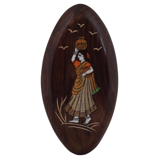 Rosewood Oval Pot Lady Panel