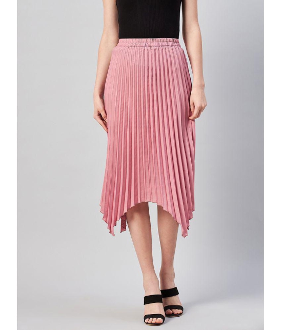 Rare - Pink Polyester Women's Asymmetrical Skirt ( Pack of 1 ) - None