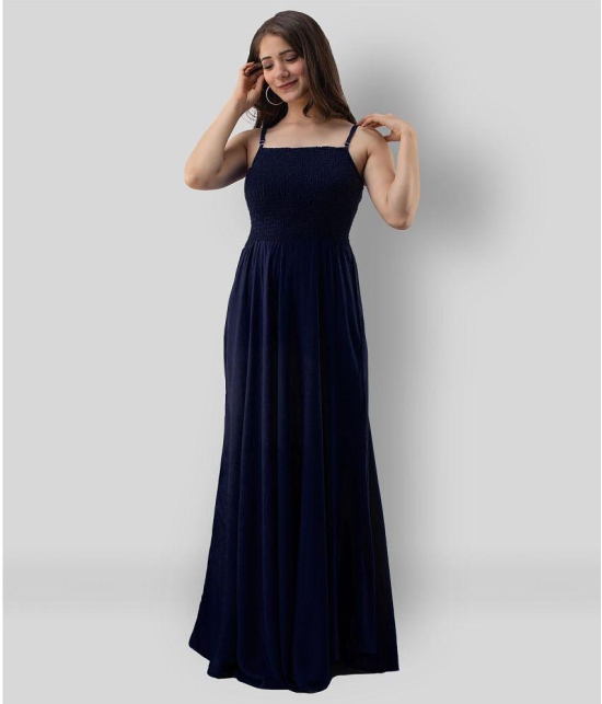 Frionkandy - Navy Rayon Womens Gown ( Pack of 1 ) - None