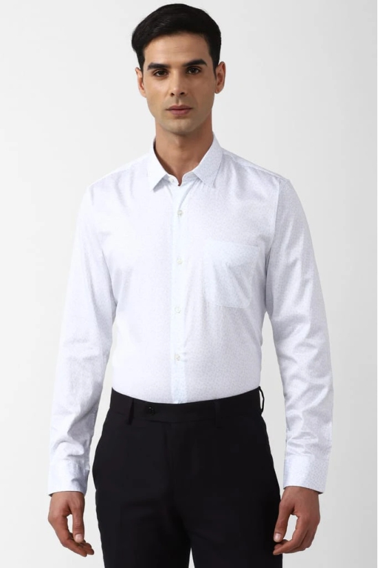 Men White Slim Fit Formal Full Sleeves Formal Shirt