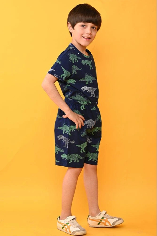 DINOSAUR NAVY SLEEPWEAR SHORTS SET - NAVY-5-6 YEARS / 2N / Navy