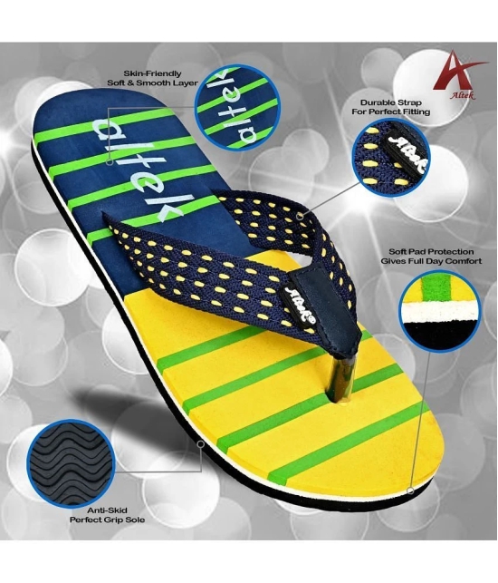 Altek Yellow Mens Thong Flip Flop - None