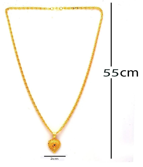 Jewar Mandi New Design Gold Plated Locket/Pendant with Link Chain Daily use for Men, Women & Girls, Boys - Golden