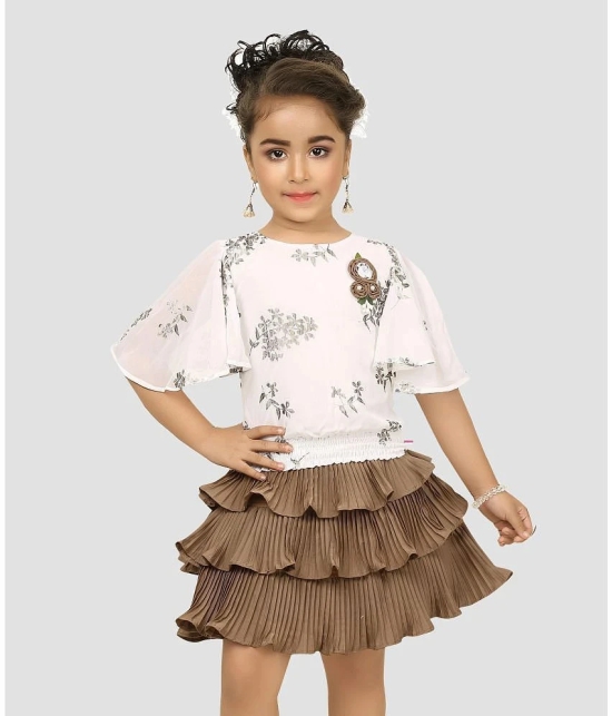 Arshia Fashions - Brown Crepe Girls Top With Skirt ( Pack of 1 ) - None