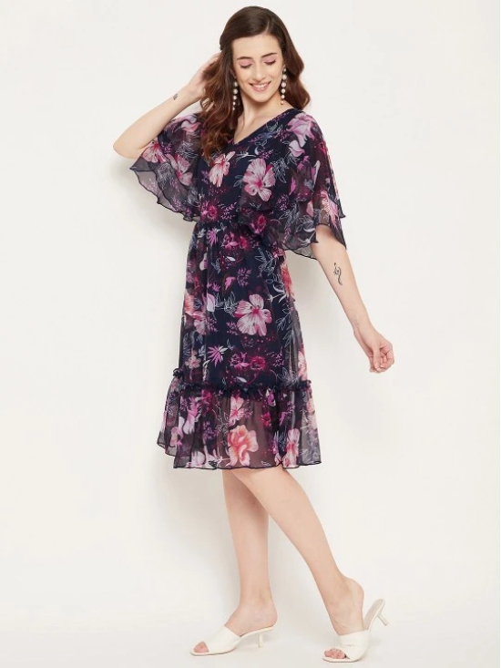 Floral Printed Georgette Empire Dress