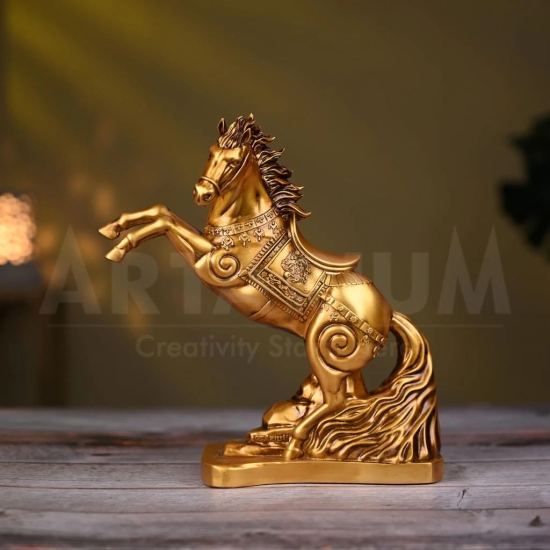 Artarium Vastu Feng Shui Horse Statue for Home Decoration, Feng Shui Horse for Gift Showpiece Vastu Good Luck Idol (Pack of 2)