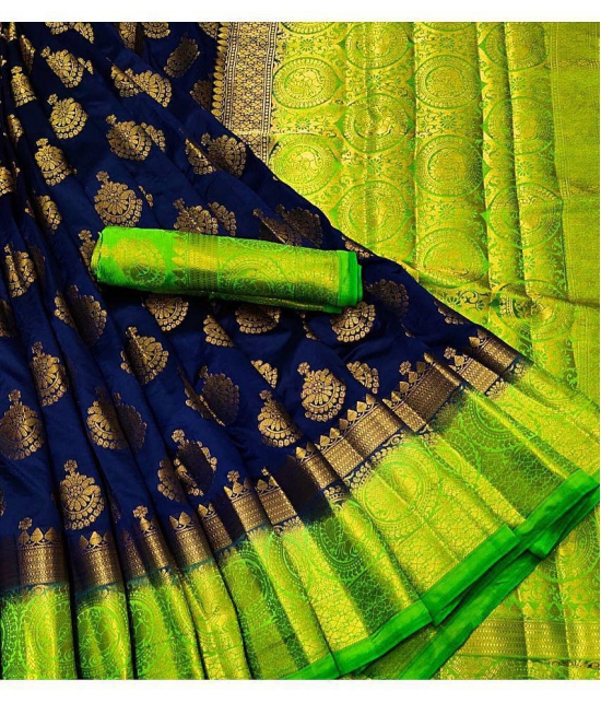 fab woven - Multicolor Banarasi Silk Saree With Blouse Piece ( Pack of 1 )