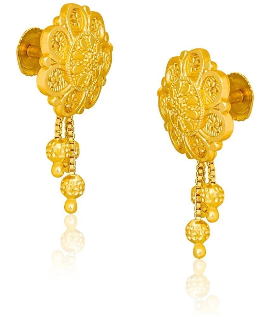 LUV FASHION Golden Danglers Earrings ( Pack of 1 ) - Golden