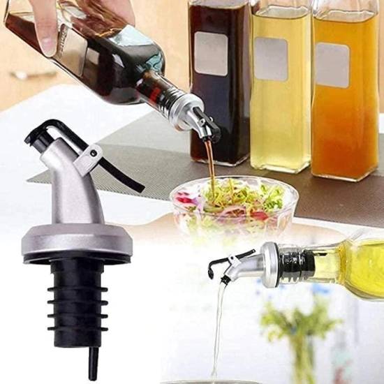 Uttamrobotics Oil Dispenser Bottle Vinegar Bottle 1000ml Glass Bottle for Cooking Lead for Kitchen pack of 2