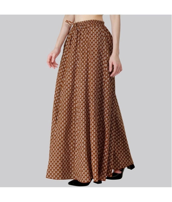 Sttoffa Brown Cotton Womens Flared Skirt ( Pack of 1 ) - None