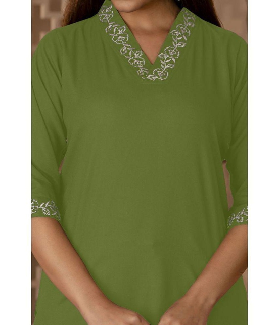 Kapadia Green Rayon Womens Regular Top ( Pack of 1 ) - None