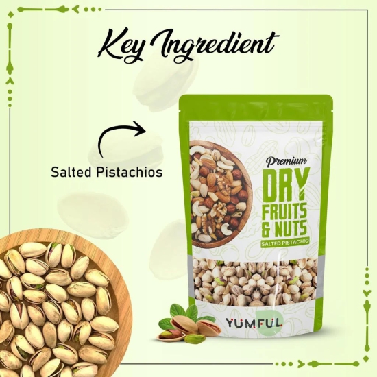 Yumful Roasted Salted Pistachios 1Kg | Healthy Dry Fruit Snack