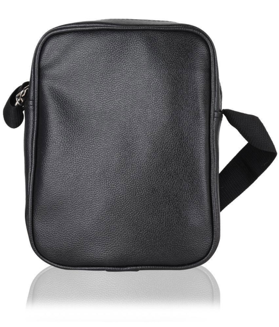 Raylan - Black Textured Messenger Bag - Black