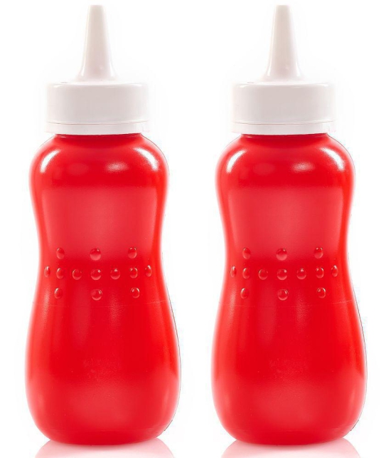 HOMETALES - Sauce Bottle Red Water Bottle 750 mL ( Set of 1 ) - Red