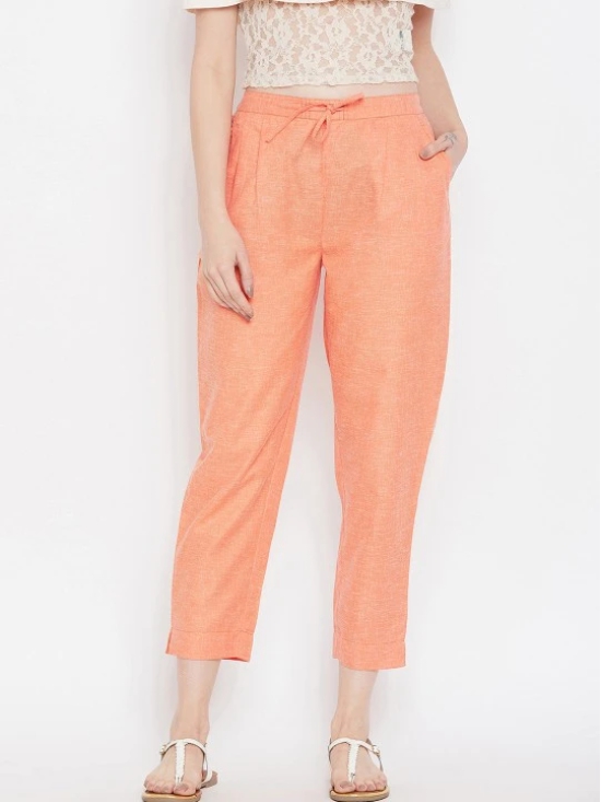 Women Coral Relaxed Pleated Peg Trousers