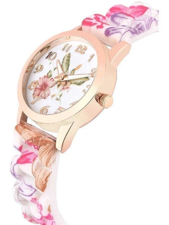 Rhonium Multicolor PU Analog Womens Watch