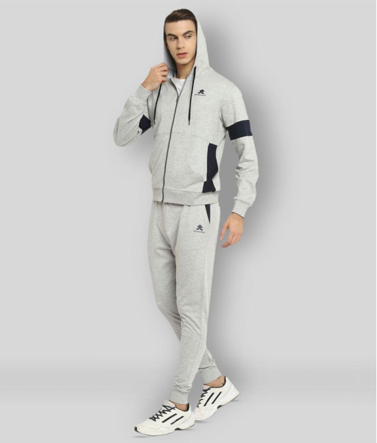 OFF LIMITS - Light Grey Cotton Blend Regular Fit Solid Mens Sports Tracksuit ( Pack of 1 ) - S