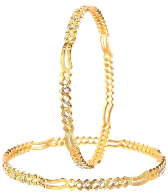 Jewar Mandi - Gold Bangle Set ( Pack of 1 ) - None