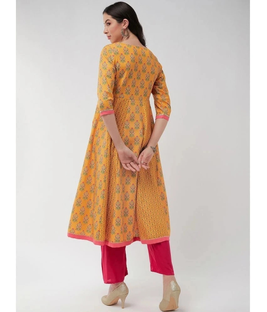 Pannkh - Yellow Polyester Womens Flared Kurti ( Pack of 1 ) - None