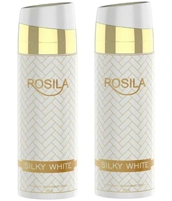 ROSILA - 2 SILKY WHITE DEODORANT ,200ML EACH Deodorant Spray for Men,Women 400 ml ( Pack of 2 )