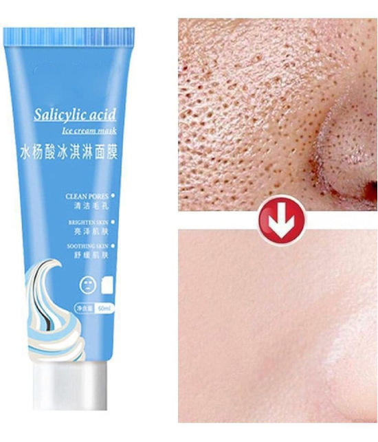 Salicylic Ultra Cleansing Ice Cream Mask Acne Fades Moisturizing Mask Blackheads Remover (Pack of 1)