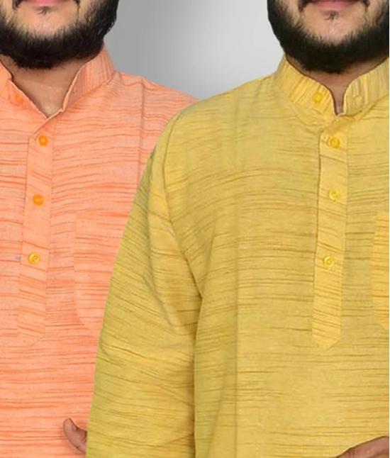 DESHBANDHU DBK - Multicolor Cotton Mens Regular Kurta ( Pack of 2 ) - None