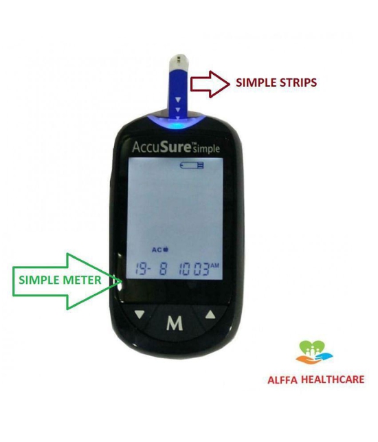 Accusure 50 Glucometer Strips Pack Only Expiry March 2024