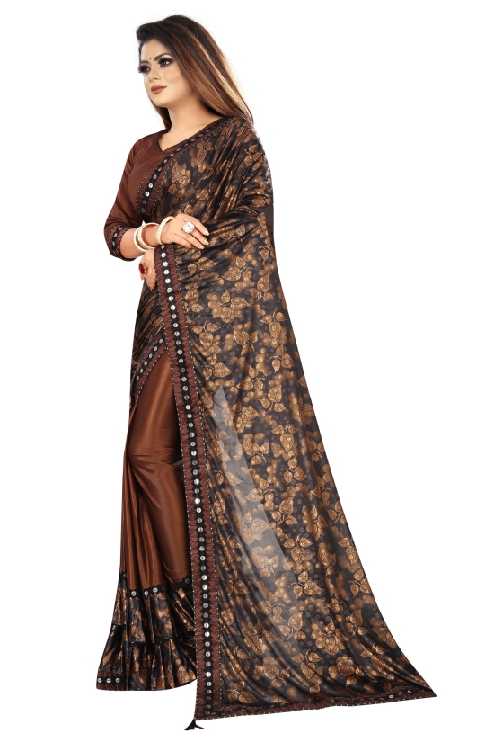 Buy Fashion Field Womens Lycra Blend Printed Saree With Blouse
