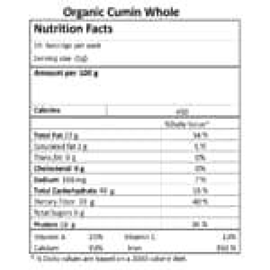 Just Organik Cumin (Jeera) Whole 400 g, (4 x 100g)100% Organic