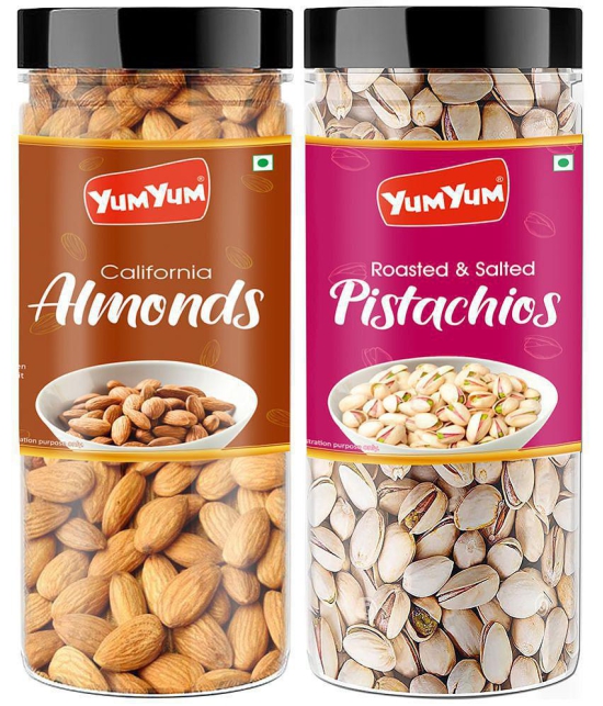 YUM YUM Premium California Almond (150g) and Pista (150g) 300g Dry Fruits Combo Pack