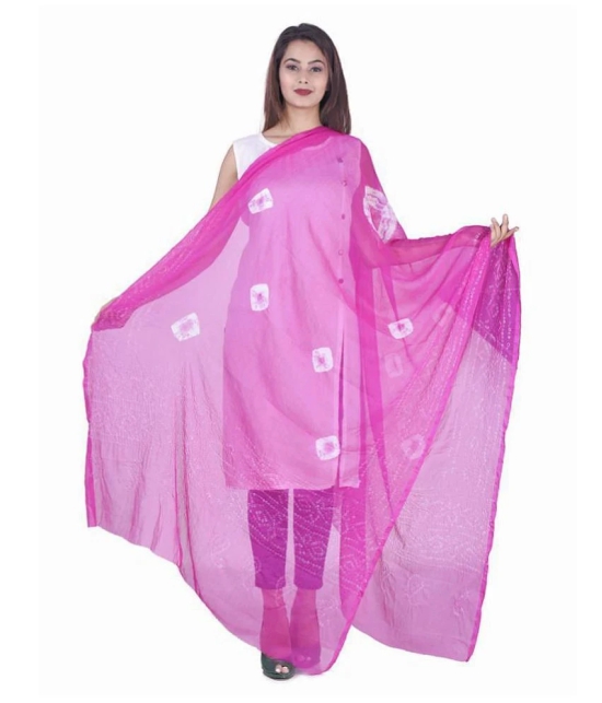 Apratim Pink Chiffon Bandhej Dupatta