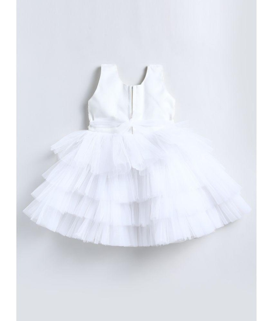 SmartRAHO White Polyester Blend Baby Girl Dress ( Pack of 1 ) - None