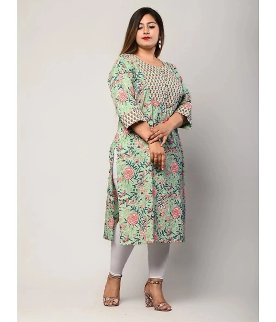 Swasti - Green Cotton Womens Straight Kurti ( Pack of 1 ) - None