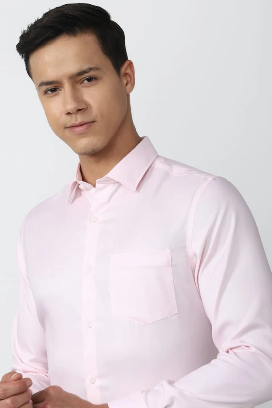 Men Pink Regular Fit Formal Full Sleeves Formal Shirt