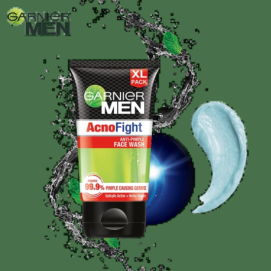 Garnier Men Acno Fight Anti-Pimple Facewash For Acne Prone Skin, 150 G