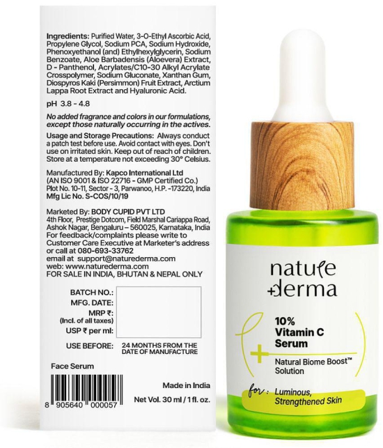 Nature Derma 10% Vitamin C Serum with Natural Biome-Boost To Reduce Wrinkles| 30ml