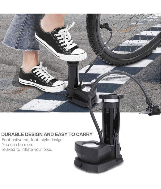 VVORAA - Portable Mini Bike Pump/Cycle Foot Pump Foot Activated with Pressure Gauge Floor Bicycle Bikes Pump & Cycle Pump Bicycle Tire Pump for Road.