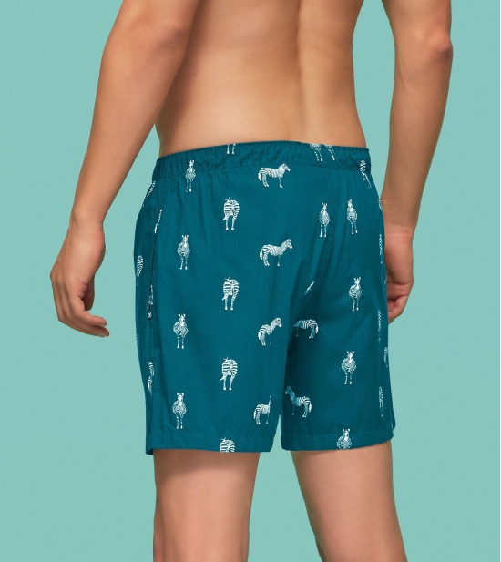 Remix Cotton Boxers Zebra Blue M