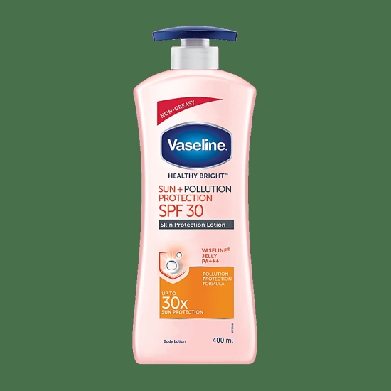 Vaseline Healthy Bright Sun + Pollution Skin Protection Spf 30 Body Lotion - + Vaseline Jelly Pa+++, 400 Ml