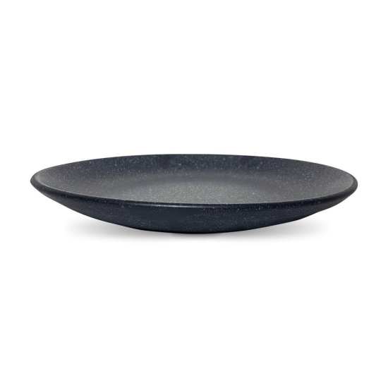 Ceramic Dining Studio Collection- Matte Black With Droplets Ceramic 10.2Inchs Dinner Plates- Set of 2