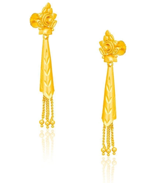 LUV FASHION Golden Drop Earrings ( Pack of 1 ) - Golden