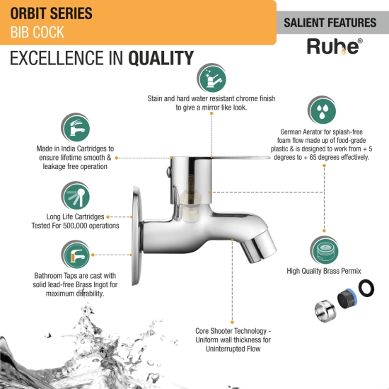 Orbit Bib Tap Brass Faucet- by Ruhe®