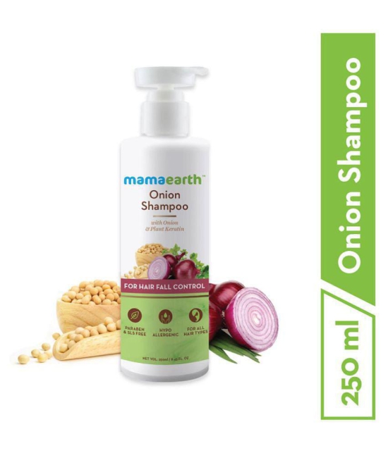 Mamaearth Onion Hair Fall Shampoo for Hair Growth & Hair Fall Control, with Onion Oil & Plant Keratin 250ml