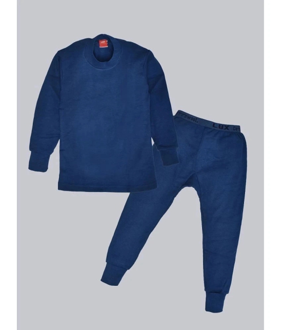 Lux Cottswool Kids Blue Solid Cotton Thermal Set - None