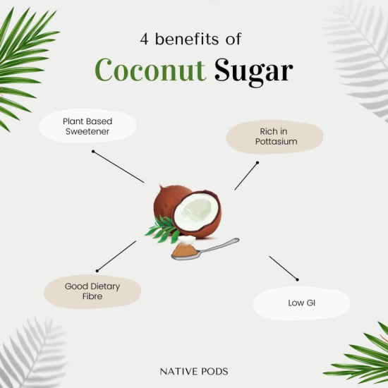 Native Pods Coconut Sugar 250gm | Pure & Natural Coconut Jaggery Powder | Natural Sweetener |