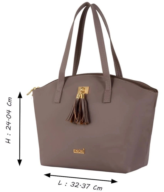 Enoki - Purple Artificial Leather Tote Bag - Purple