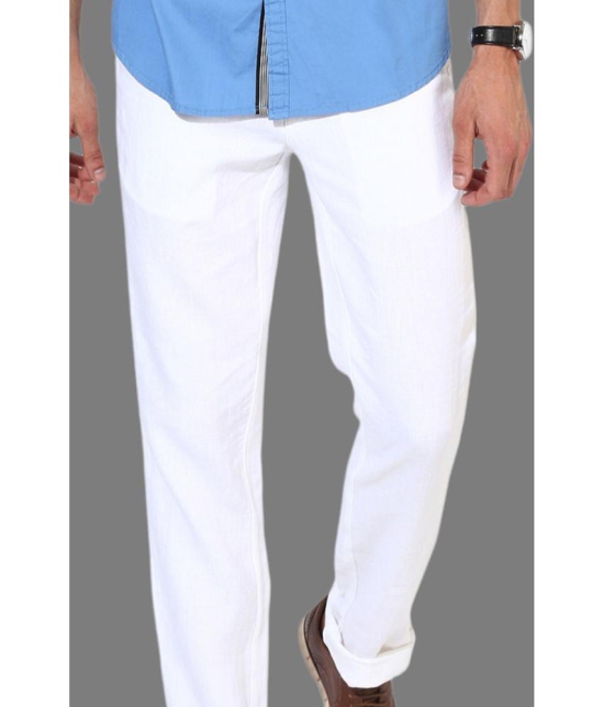 HALOGEN - White Cotton Lycra Skinny - Fit Mens Chinos ( Pack of 1 ) - None