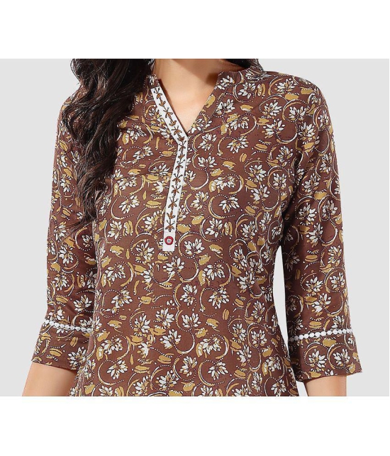 Meher Impex - Brown Cotton Womens Tunic ( Pack of 1 ) - None