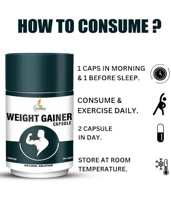 Grinbizz Weight Gainer Capsule (Help to Weight Gain) 500 mg Unflavoured